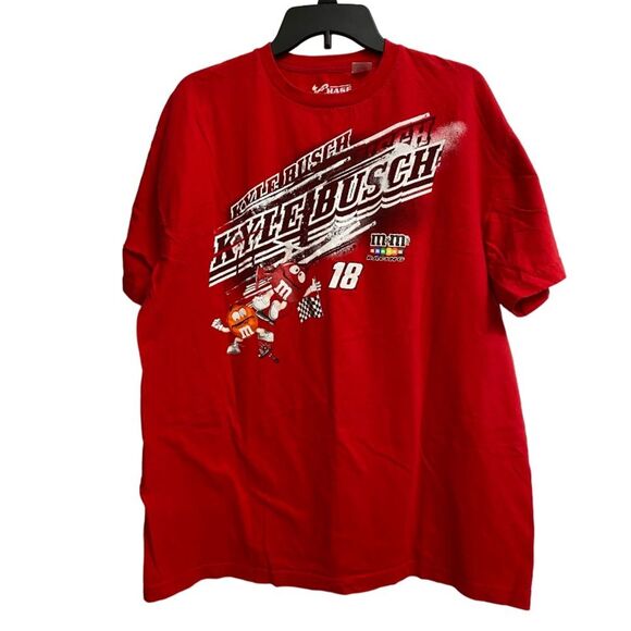 NASCAR Kyle Busch M&Ms 2011 Graphic T-Shirt Size XL Chase Authentics Red Cotton - Picture 1 of 9